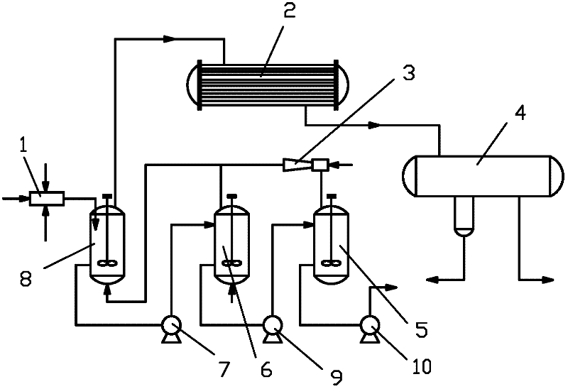 Three-kettle condensation method used in solution polymerization production of synthetic rubber