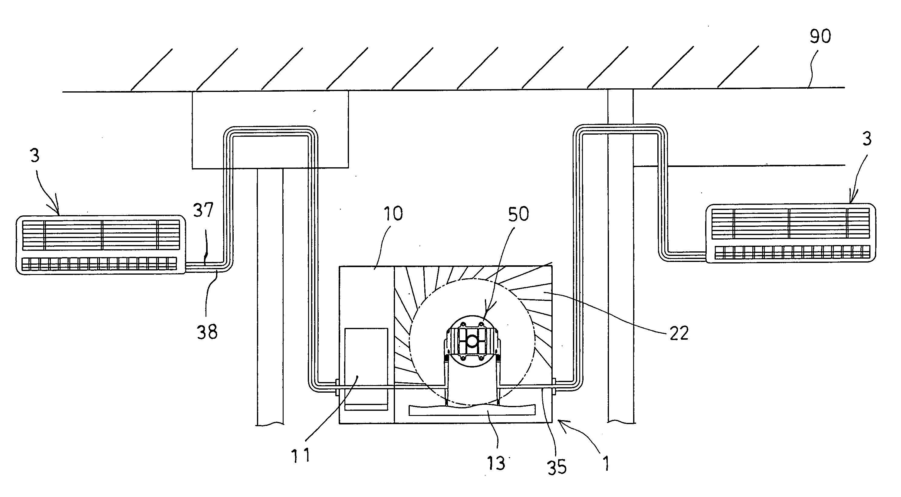 Air conditioner having water draining device
