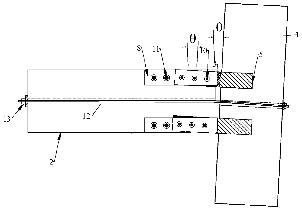 Top-bottom variable friction energy dissipation self-resetting prestressed concrete beam-column joint device