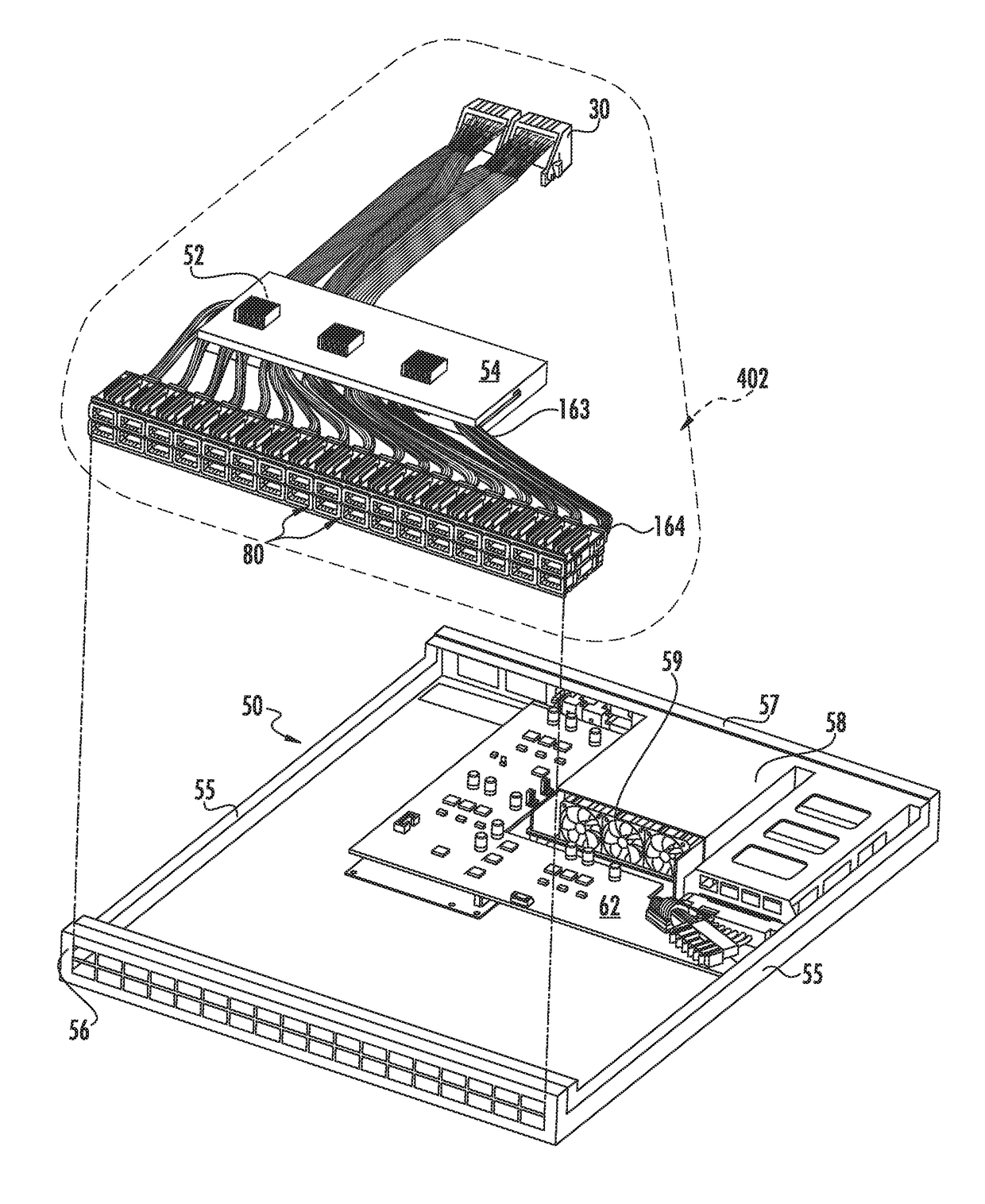 Circuit board bypass assemblies and components therefor