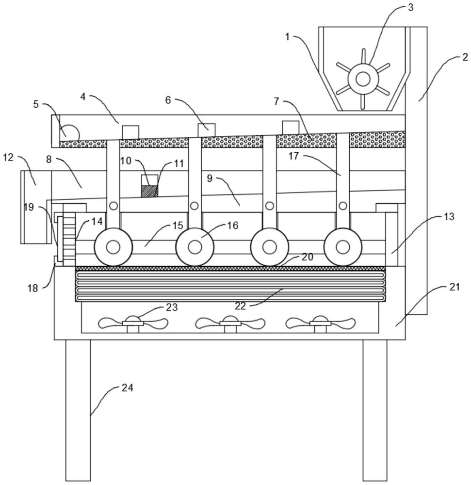 Bran screening device for rice production