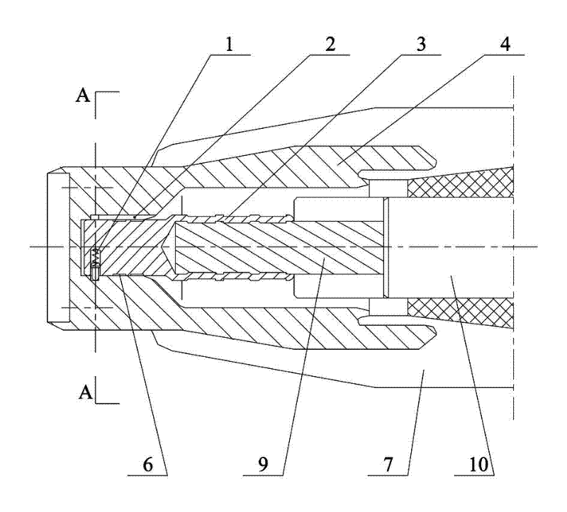 High-voltage gas immersed termination mounting and positioning structure