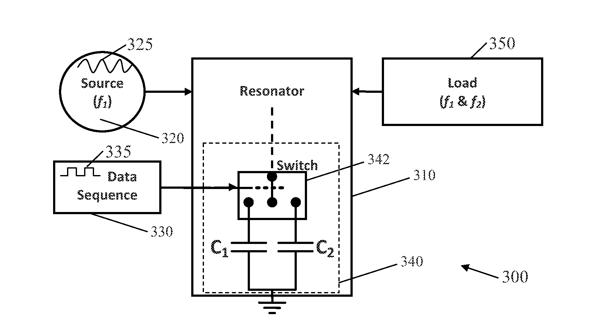 A time variant antenna for transmitting wideband signals