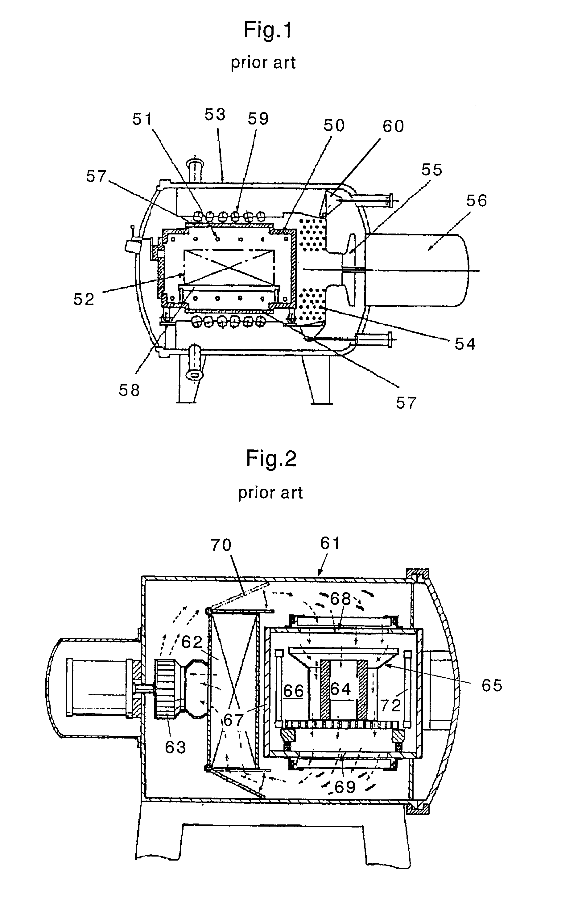 Change-over apparatus for cooling gas passages in vacuum heat treating furnace