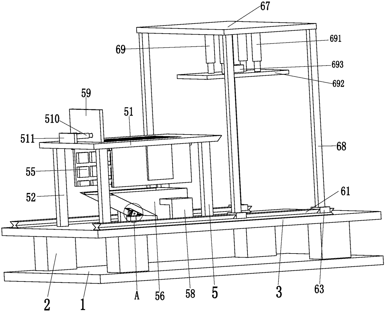 Concrete automatic extrusion and separation steel bar workbench