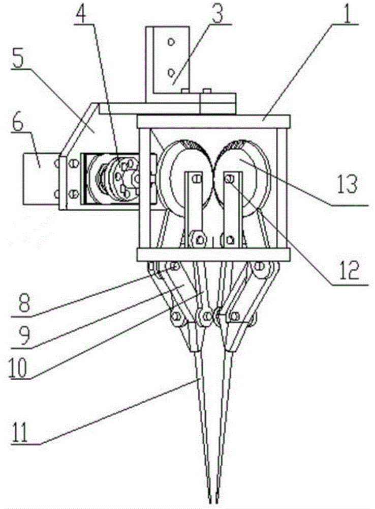 Electric mechanical claw for transplanting seedlings of seeding tray