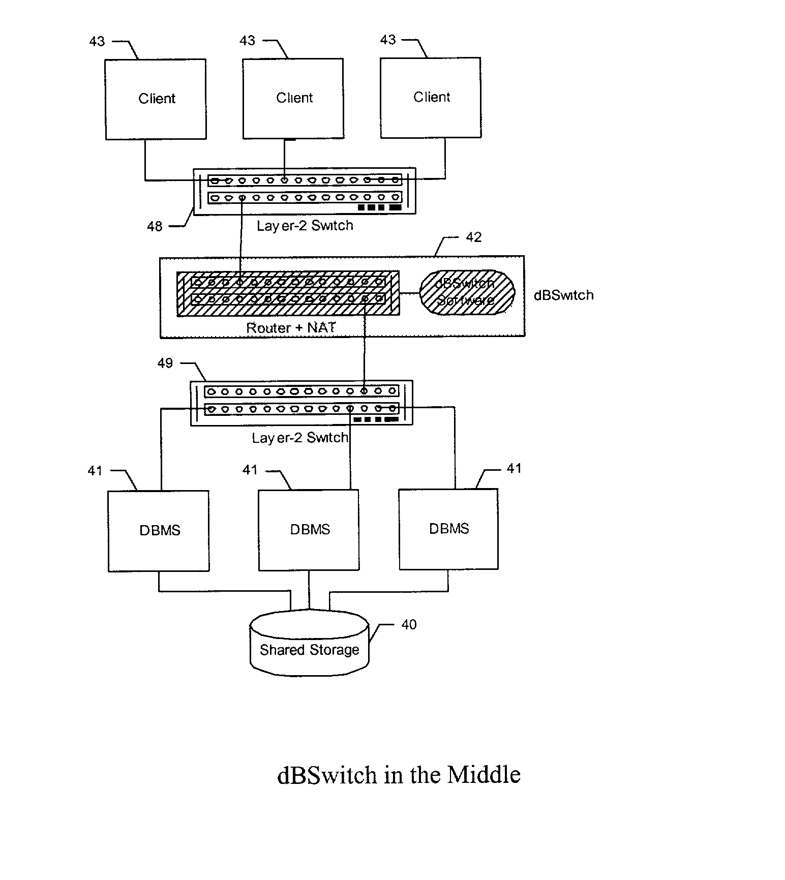 Database Switch enabling a database area network