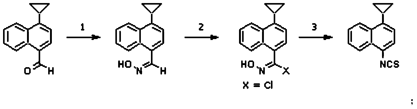 A kind of preparation method of 4-cyclopropyl-1-isothiocyanatonaphthalene and intermediate 4-cyclopropyl-1-naphthalene formaldehyde oxime/halide