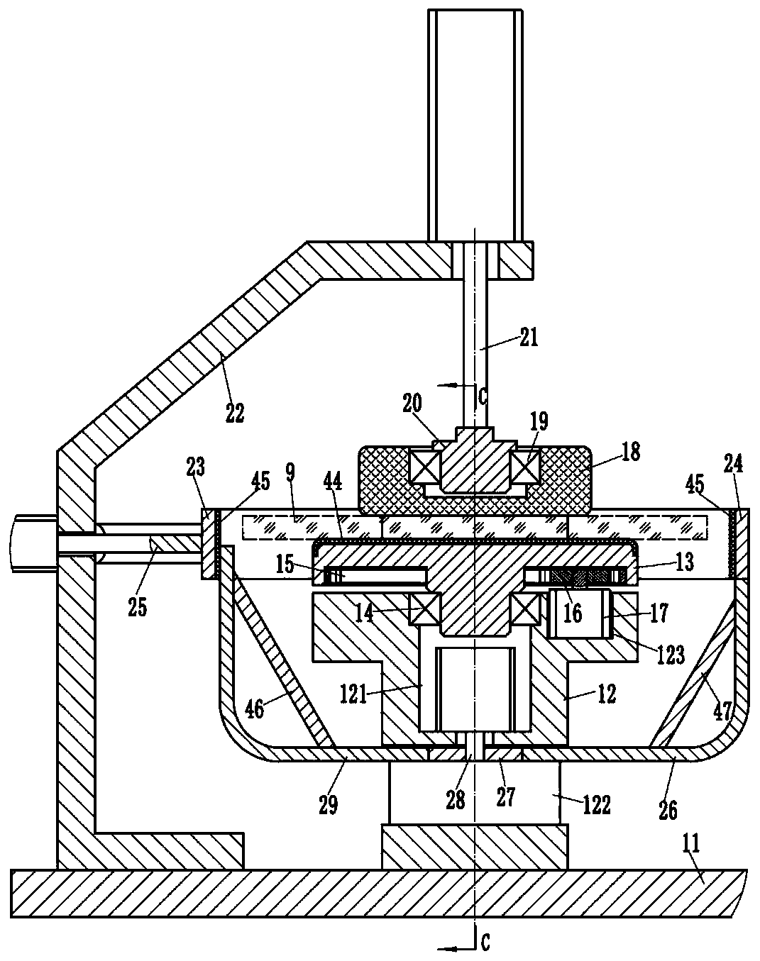 Edge grinding device for outer wall of round glass