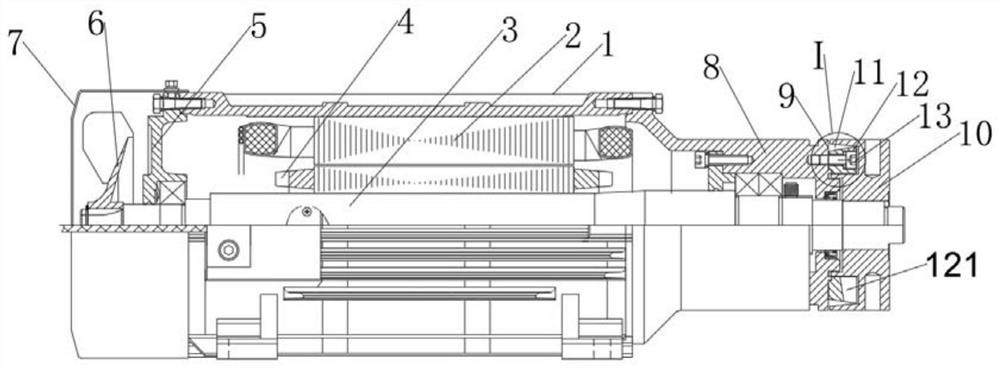 Glass grinding head motor with brand-new protective structure