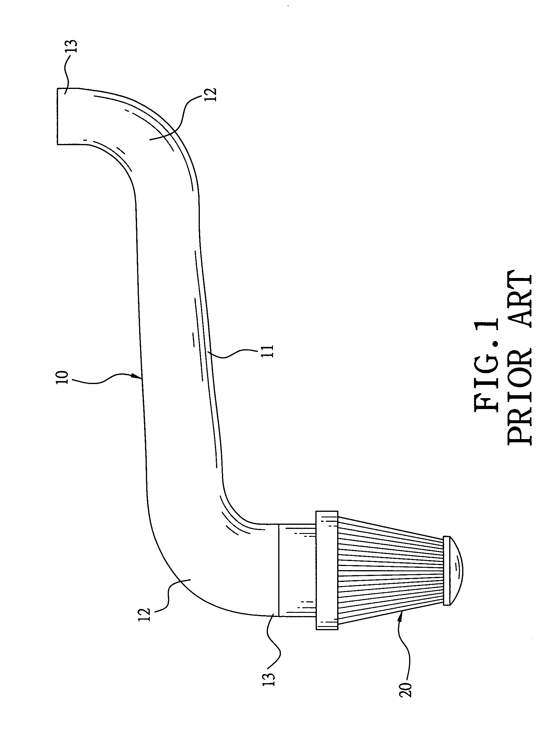 Air intake pipe able to increase intake of air and bendable freely for assembly