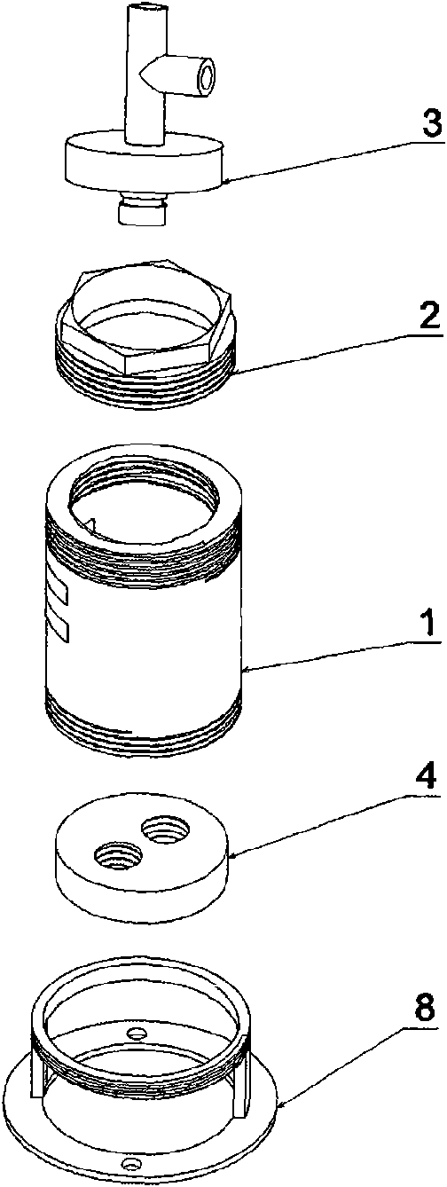 Water tap with layered structure