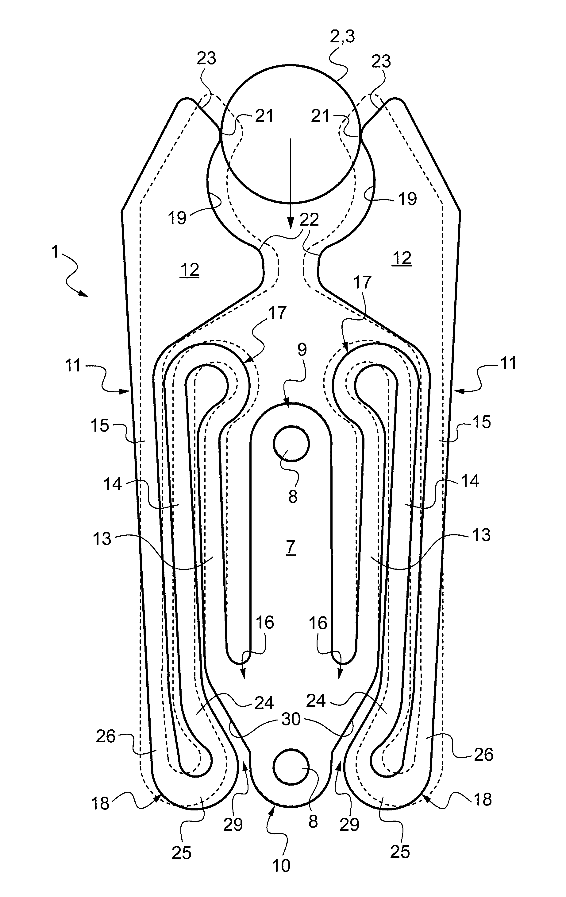 Resilient clamp for holding a container by the neck