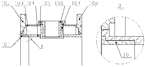 Water-cooled nozzle measuring section structure applied to large-gas flow use condition