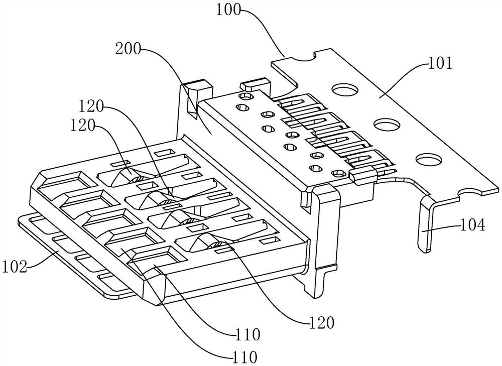 Connector power connection piece, conductive assembly and manufacturing method of conductive assembly