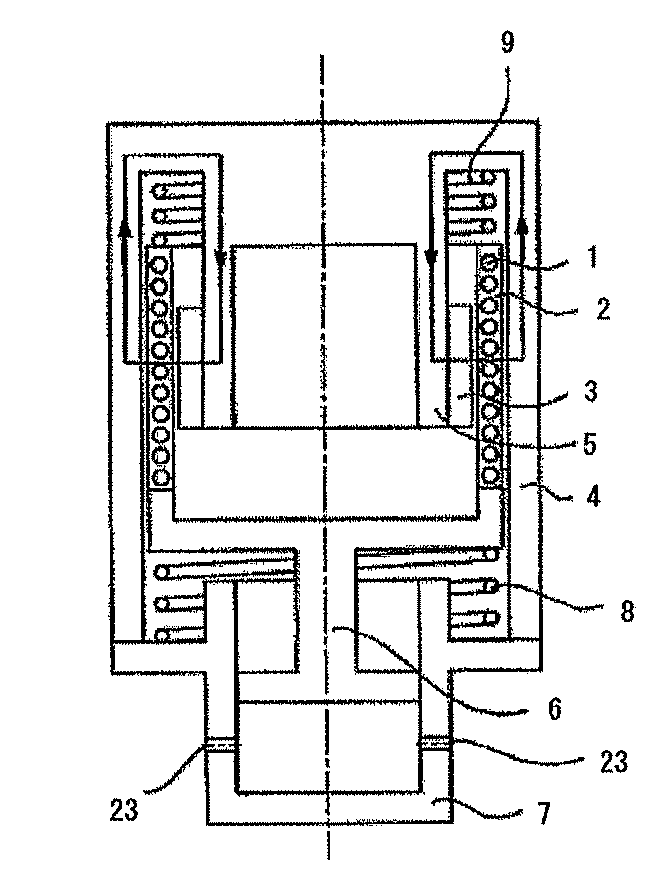 Linear motor, linear dynamo, reciprocation-type compressor driving system that is powered by linear motor, and charge system that uses linear dynamo