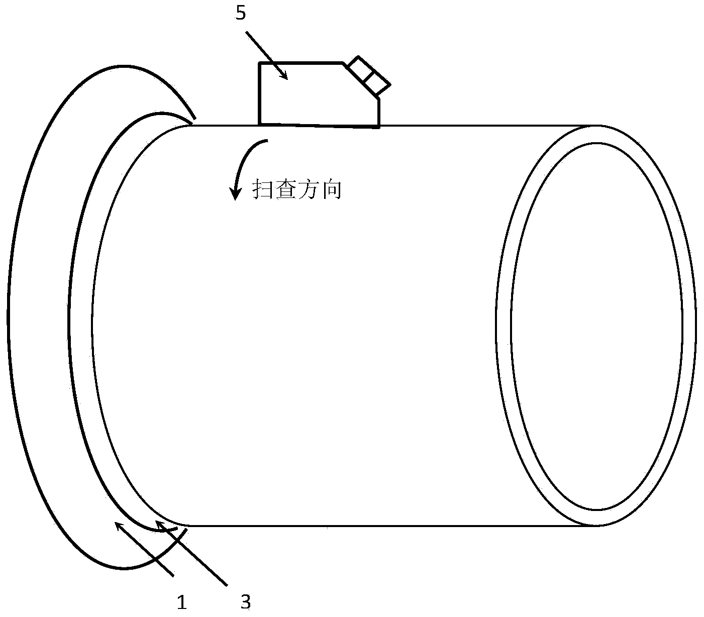 Assessment device for fillet weld of end flange of GIS (gas insulated switchgear) and barrel and lossless assessment method