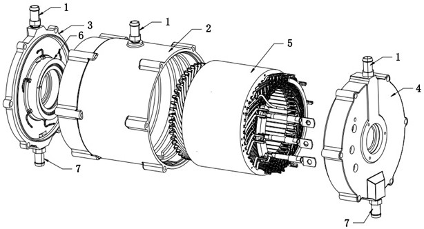 Oil-cooled flat wire motor with oil-driven spraying structure