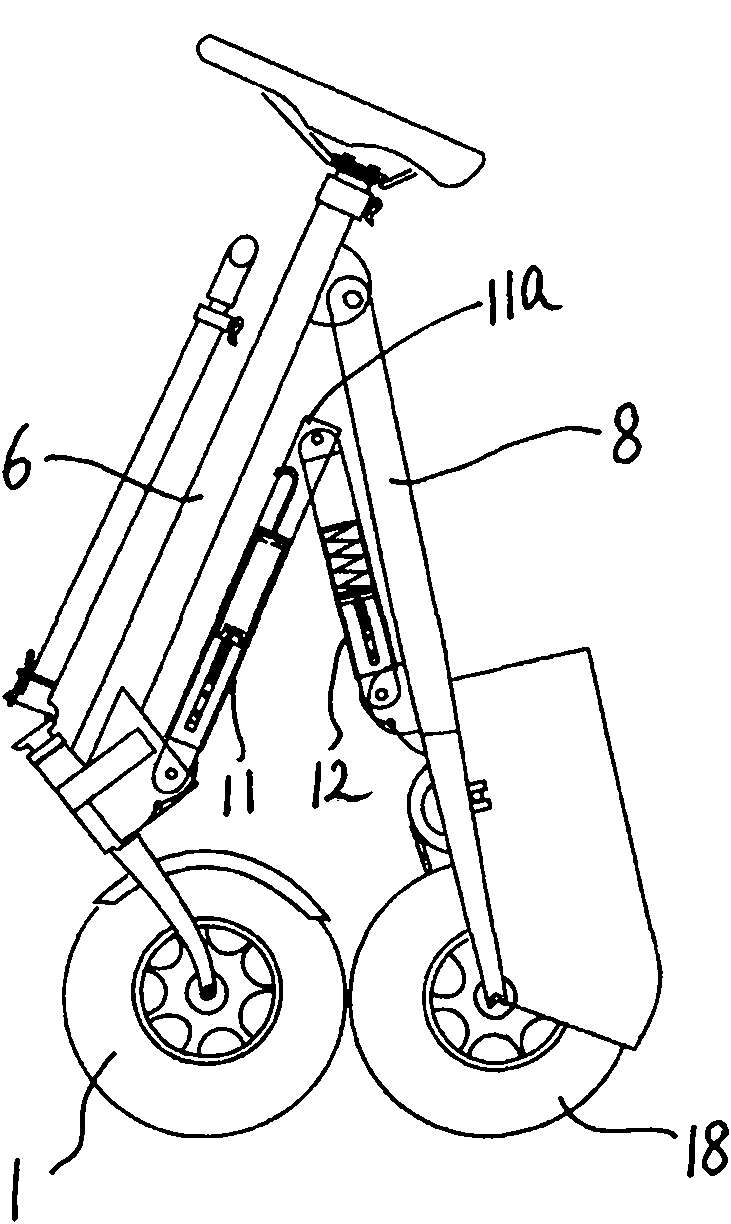 Portable bicycle with small-diameter wheel capable of being vertically folded