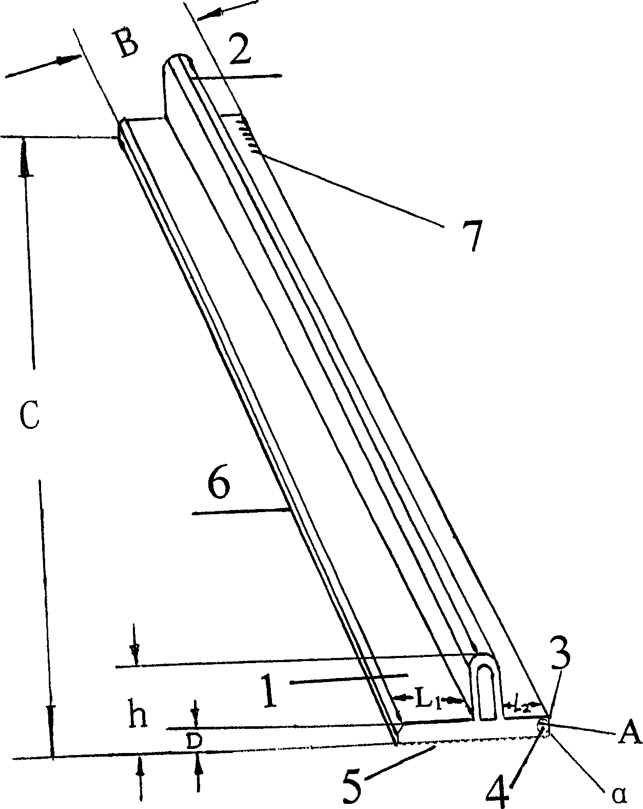 Special ruler for cutting