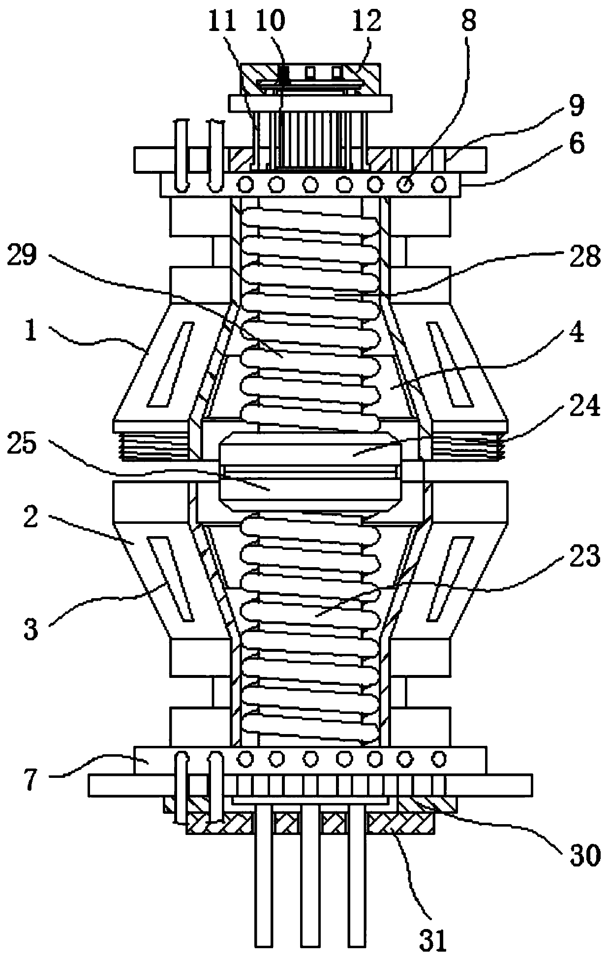 An engineering optical cable conductor with an intermediate joint structure