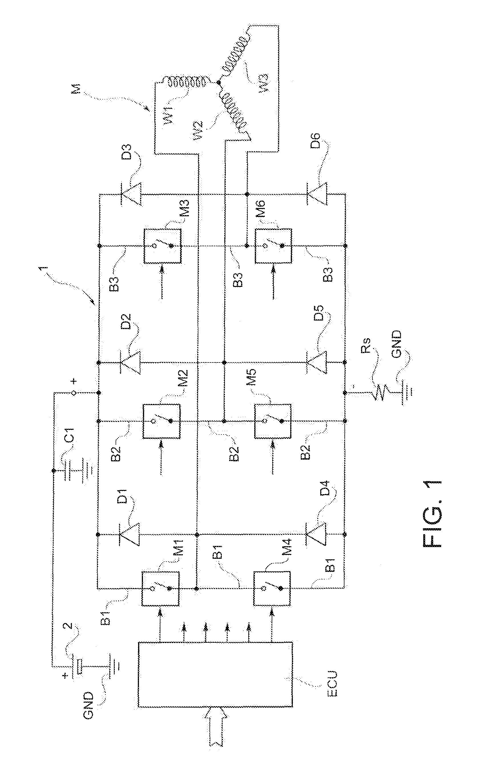 Controller for a three-phase brushless D.C. motor