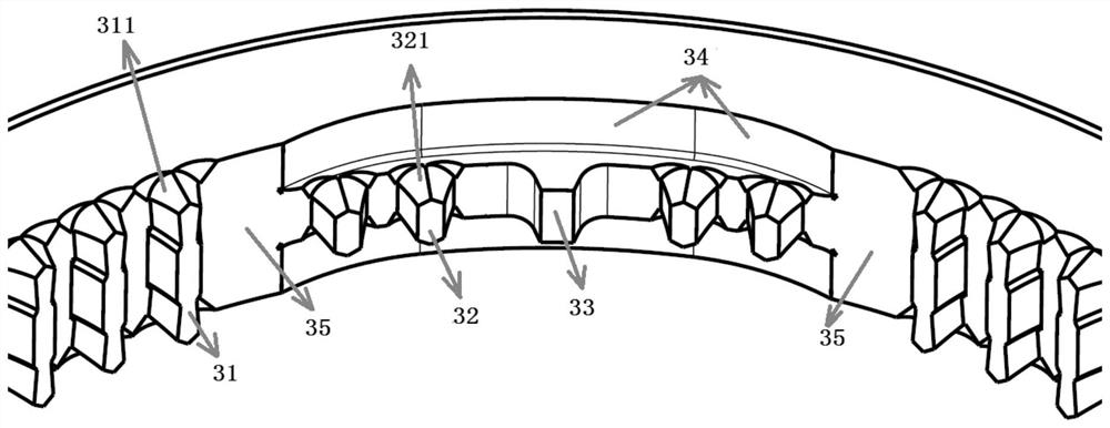 High-capacity embedded conical-surface synchronizer and transmission