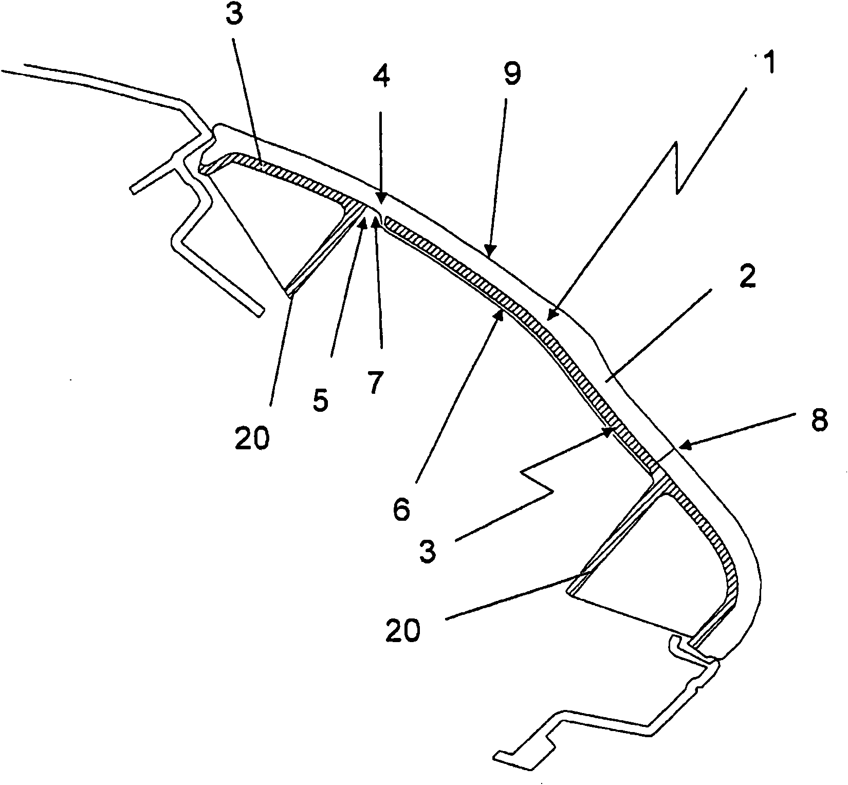 Internal panel component with integrated airbag cover