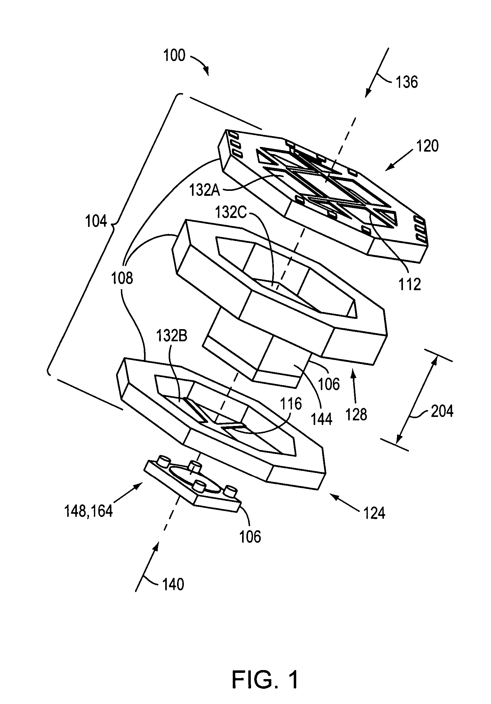 Apparatus and system for suspending a chip-scale device and related methods