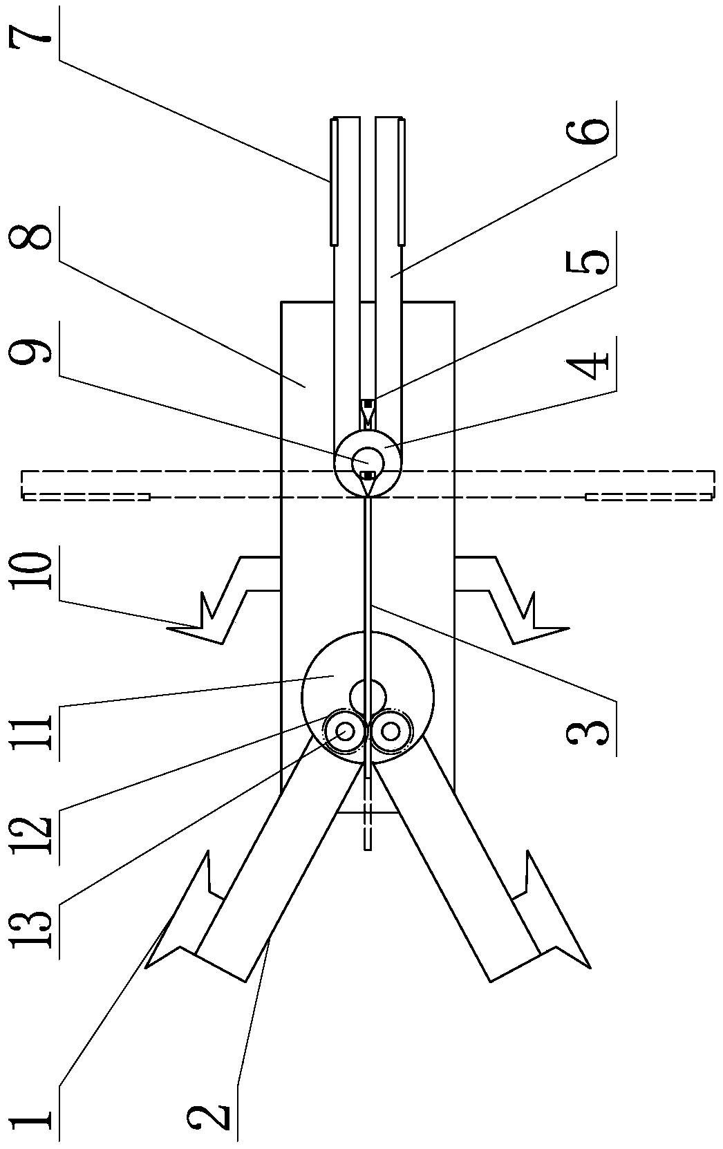 Guiding system for magnetic suspension conveying device made from refractory material