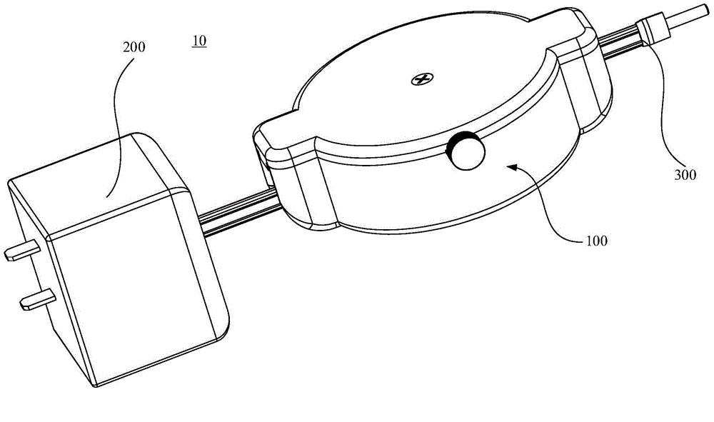Charger and wire coiling structure capable of locking unlocking