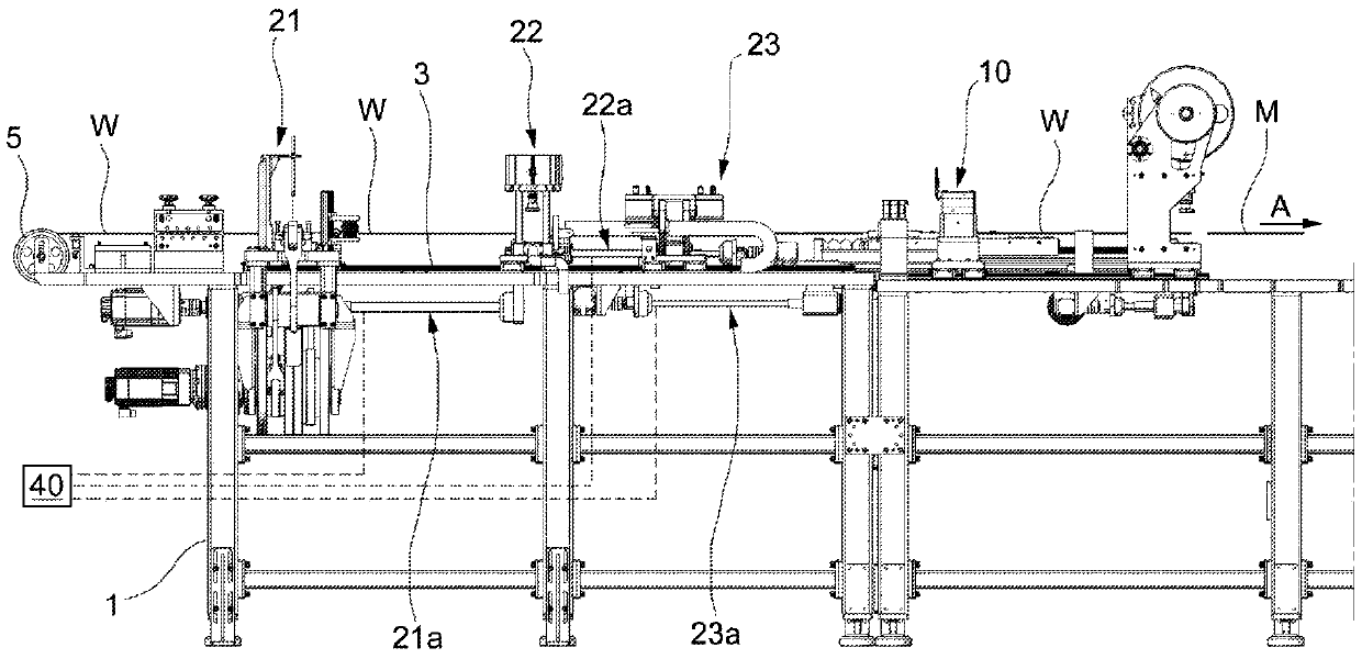 Machine and method for processing a continuous semi-processed product