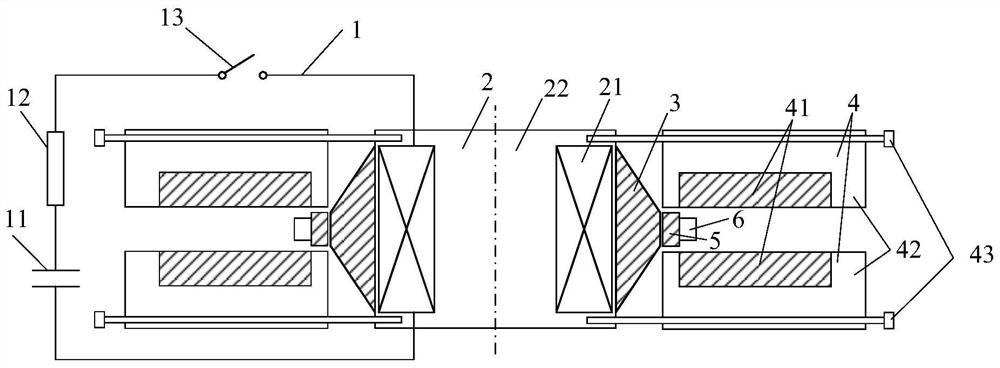 A device for decoupling electrical effects during electromagnetic forming