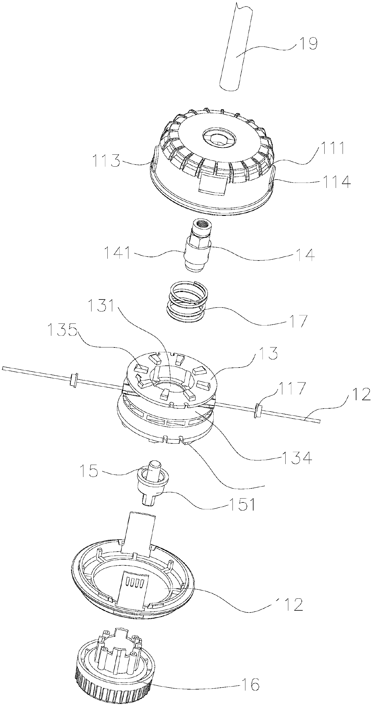 Grass trimming head which is simple to operate and reliable to use and grass trimmer