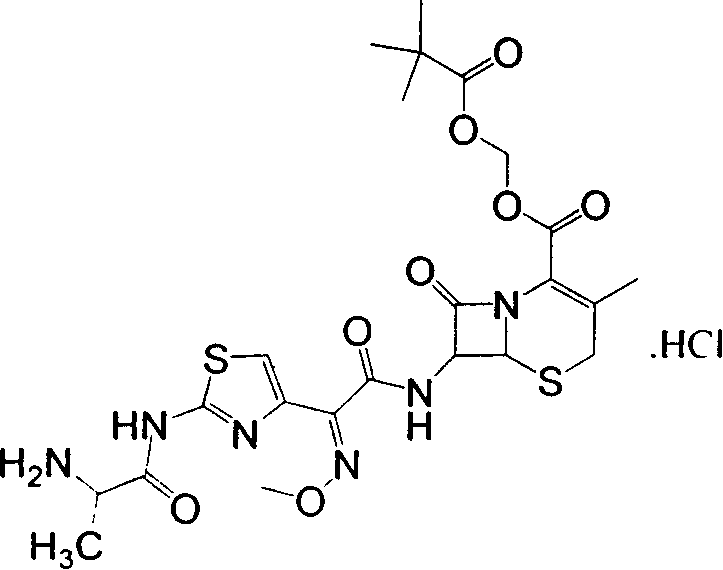 Compound of dual functional esterified prodrug of Cefetamet, and oral preparation