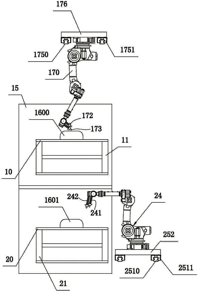 Vamp glue spraying device saving application space