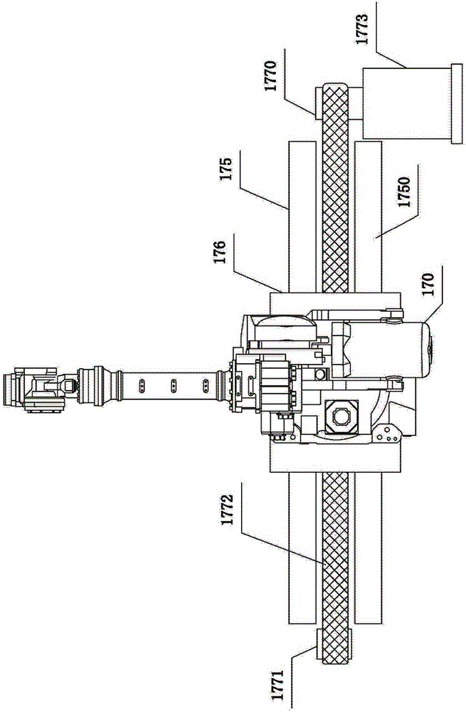 Vamp glue spraying device saving application space