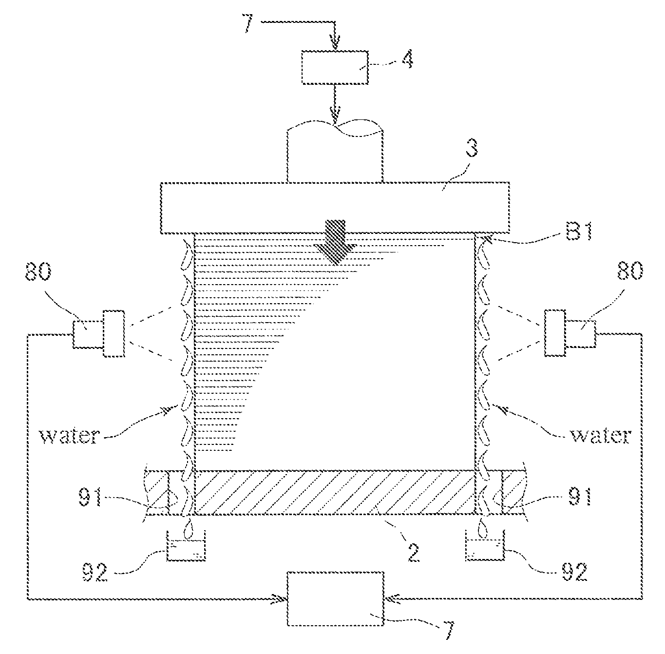 Dewatering method for correcting water content of green veneer for plywood and apparatus for dewatering the green veneer