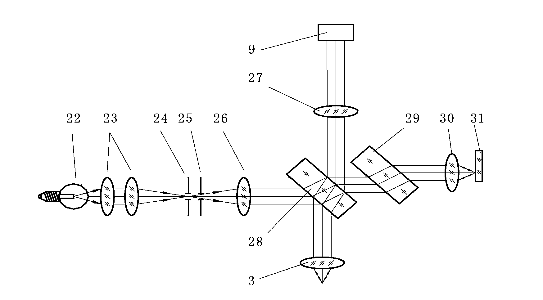 Comparator based on white light interference positioning principle and detection method thereof