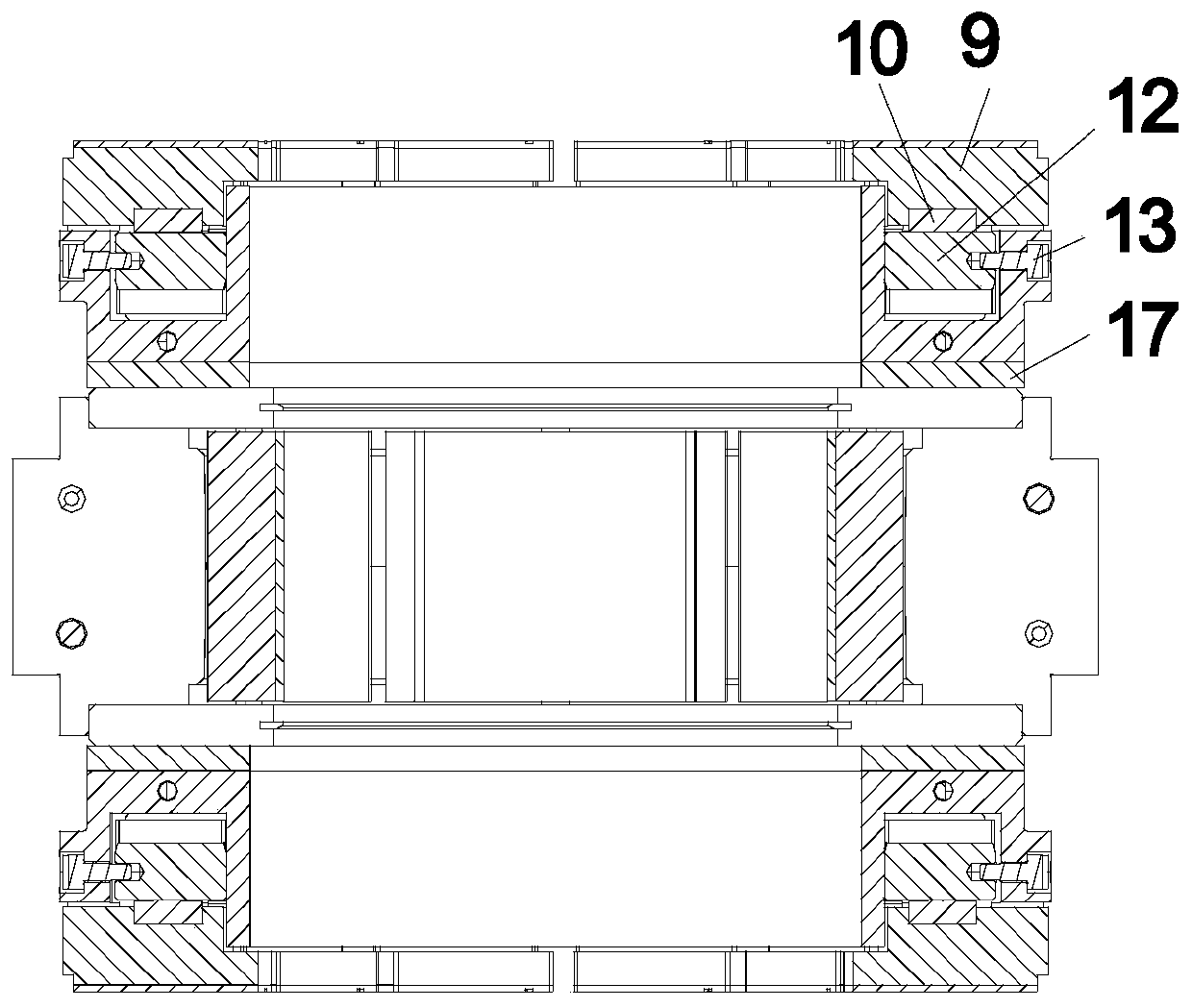 Steam turbine tilting pad supporting thrust combined bearing