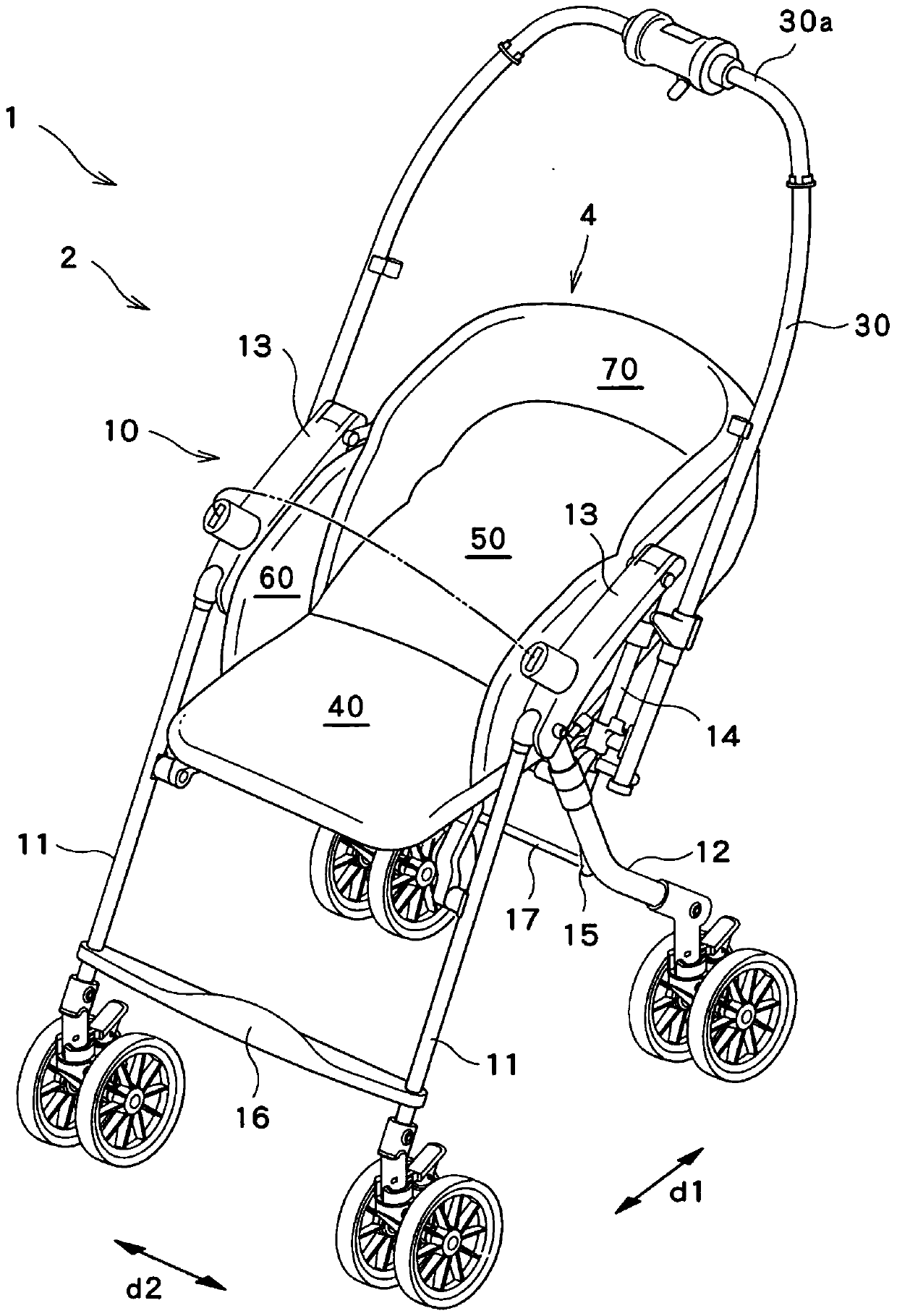 Seats for strollers, strollers and seat restraints