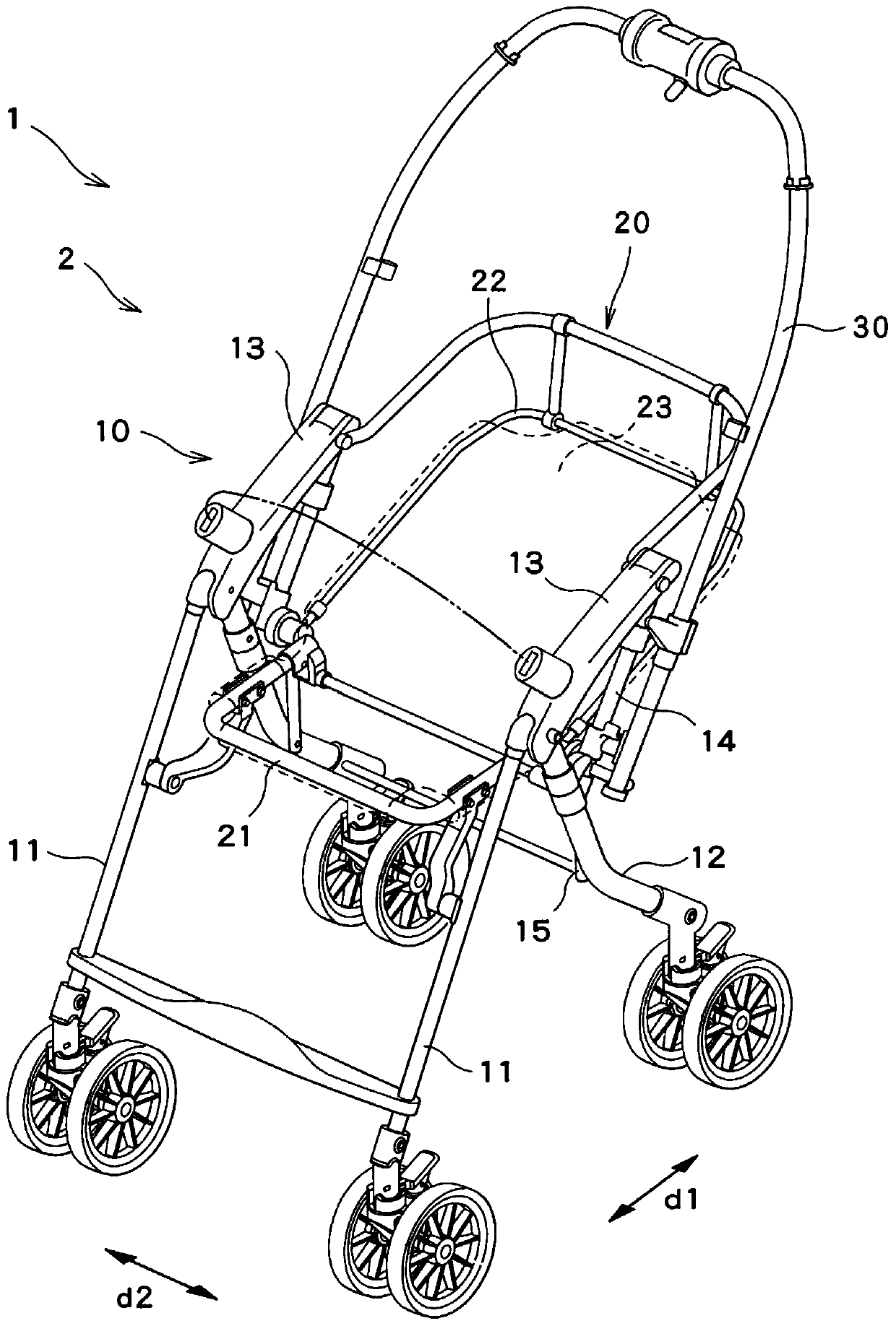 Seats for strollers, strollers and seat restraints