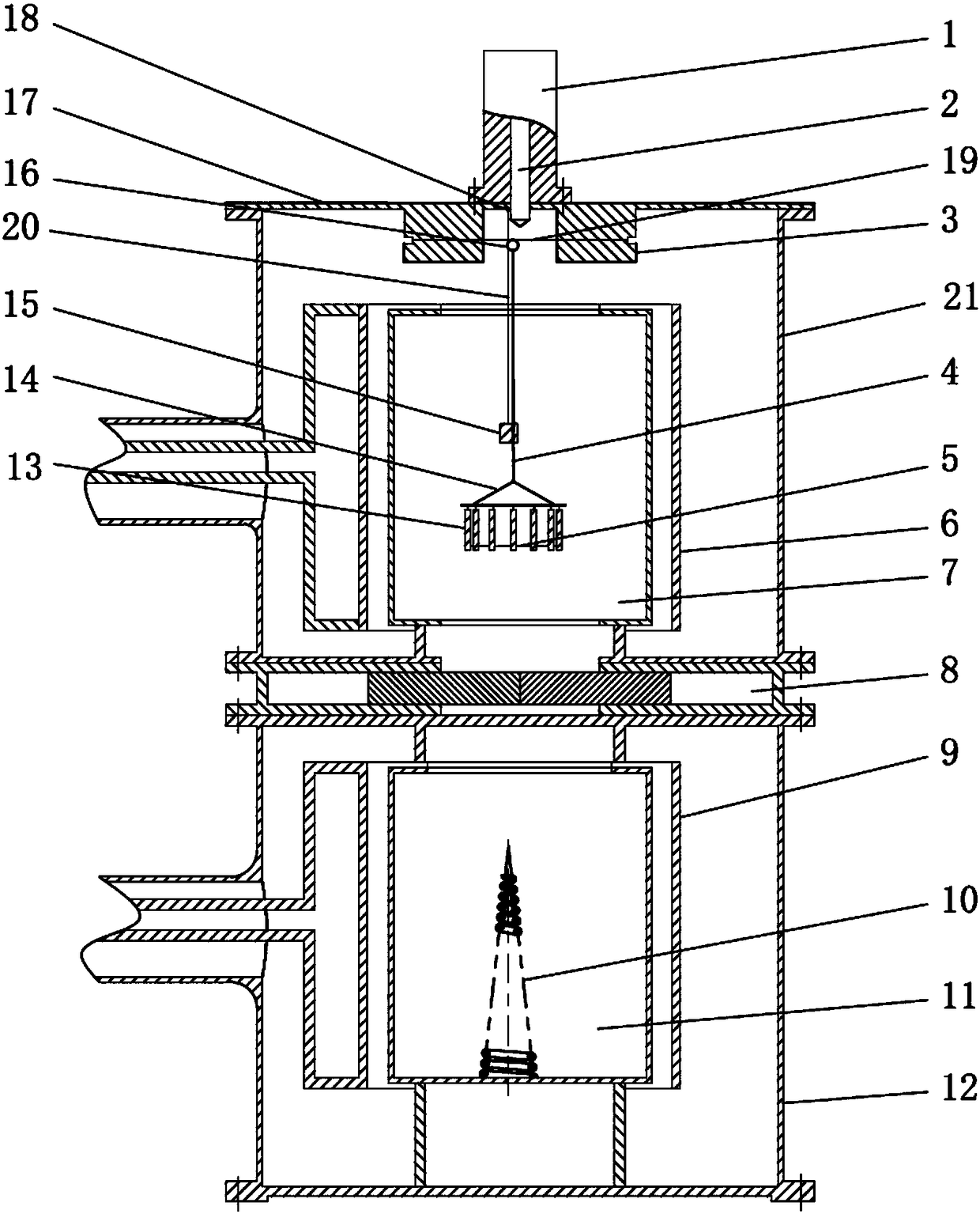 Device for testing thermal shock resistance of batch test pieces