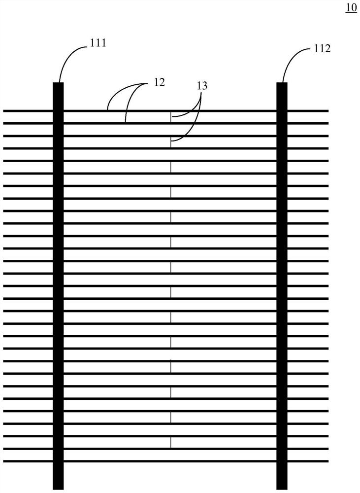 Solar cell grid line structure and solar cell using the same
