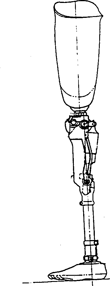 Six-bar mechanism knee joint with knee moment controller