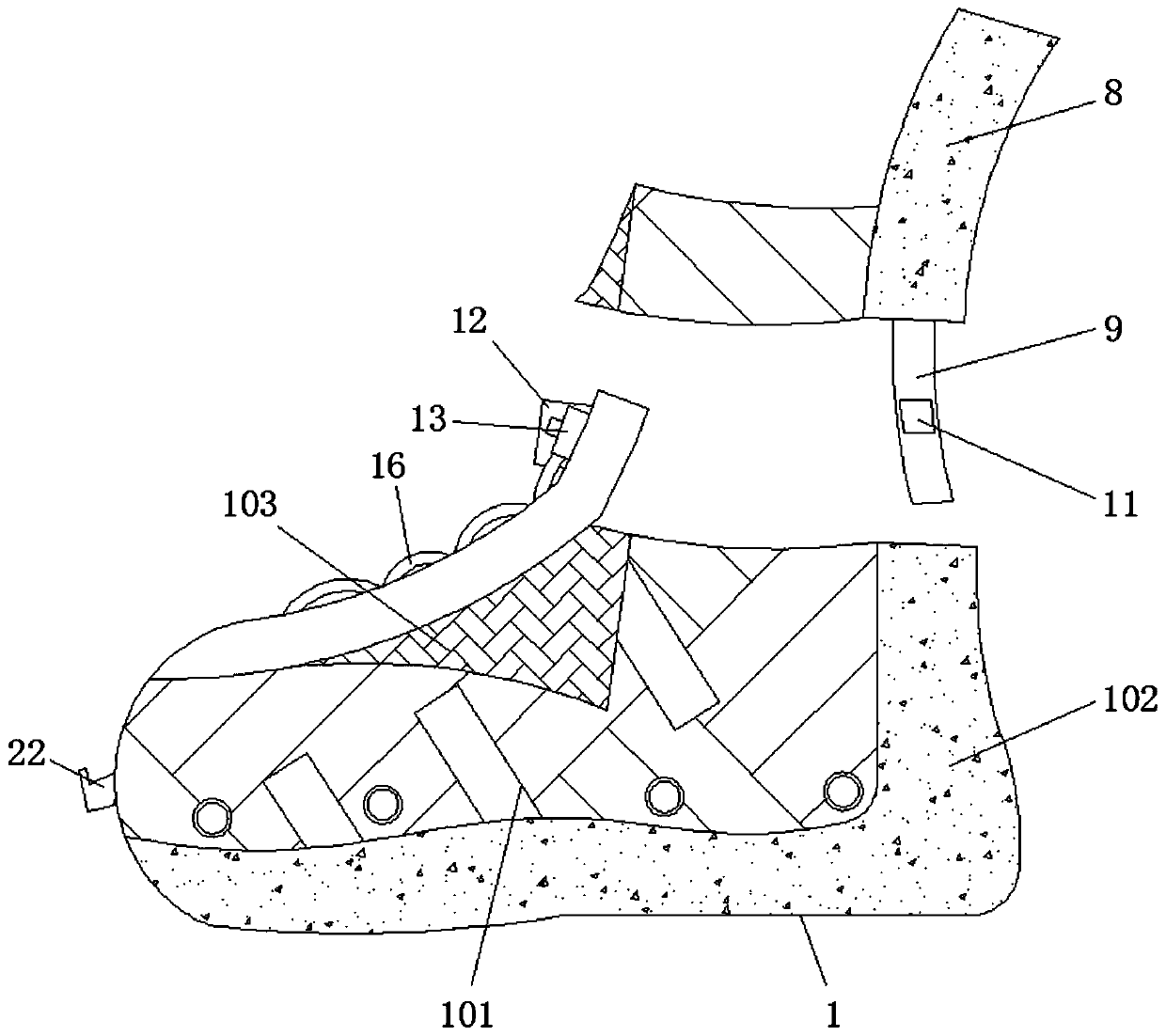 Shoe lace self-tied shoe capable of free high-top and low-top switching