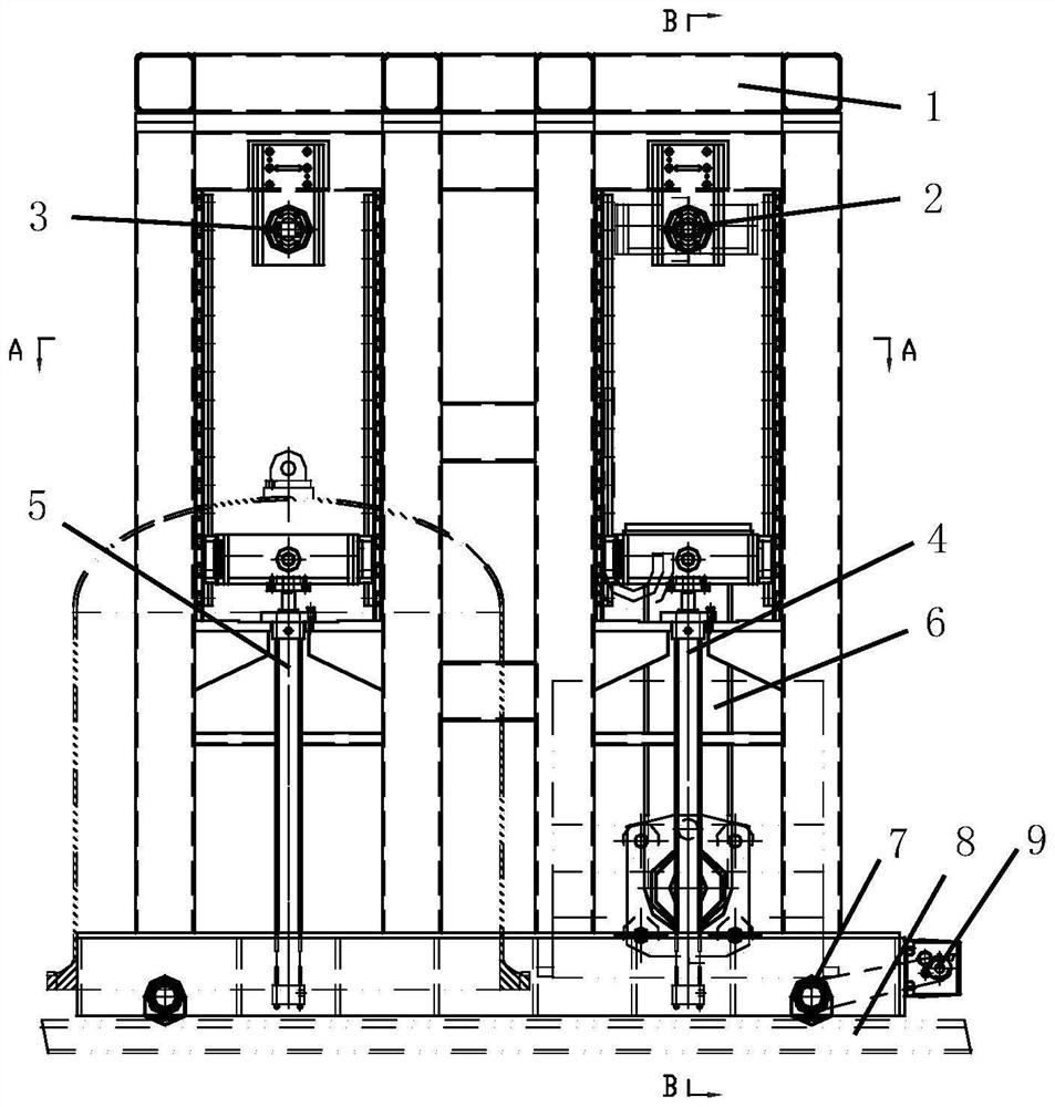 Gantry type double-station differential pressure casting main machine major component conveying device