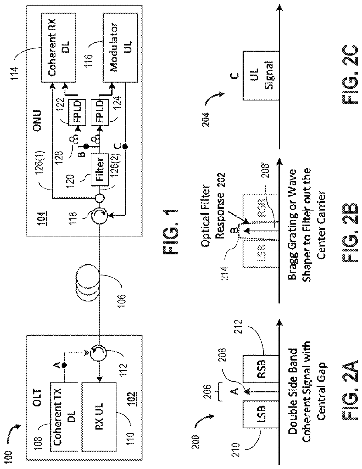 Systems and methods for dual-band modulation and injection-locking for coherent PON