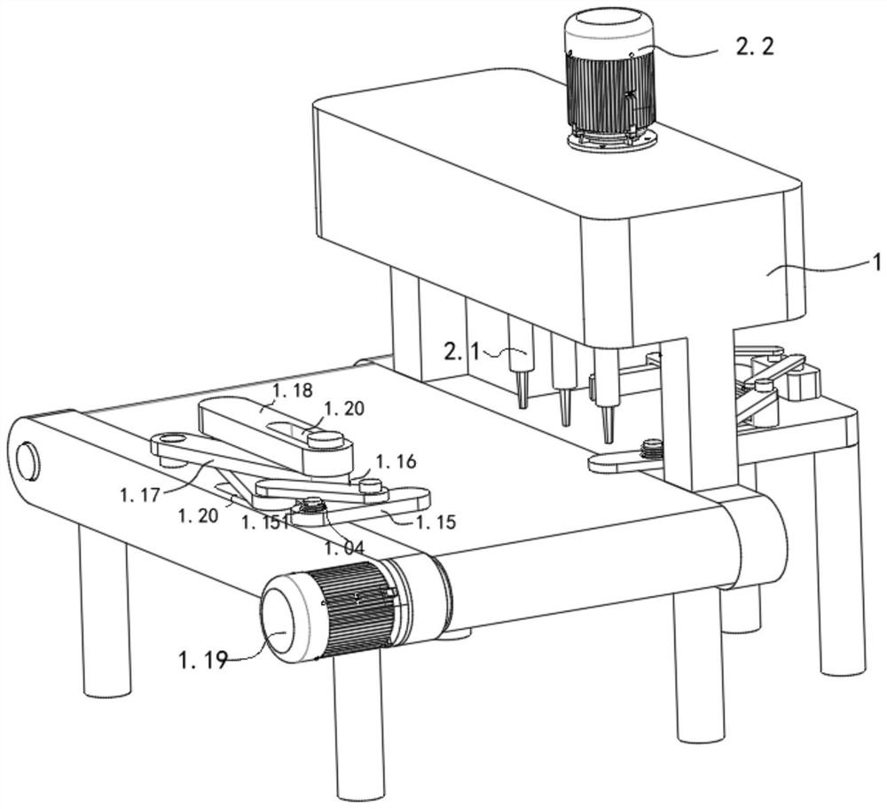 Pole fastening mechanism and assembly line