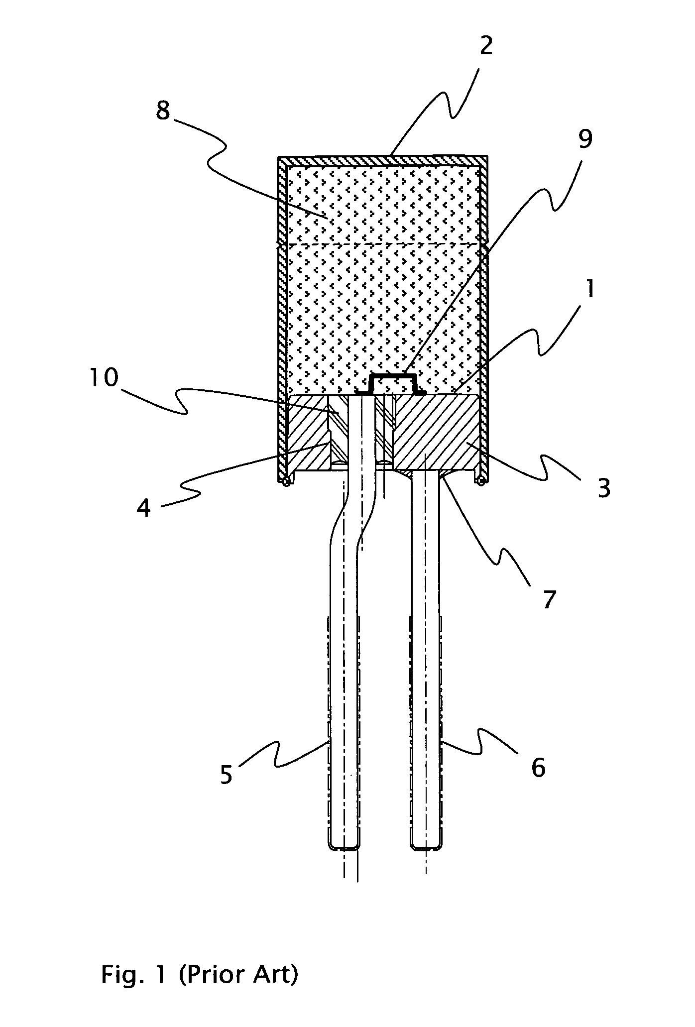 Shaped feed-through element with contact rod soldered in
